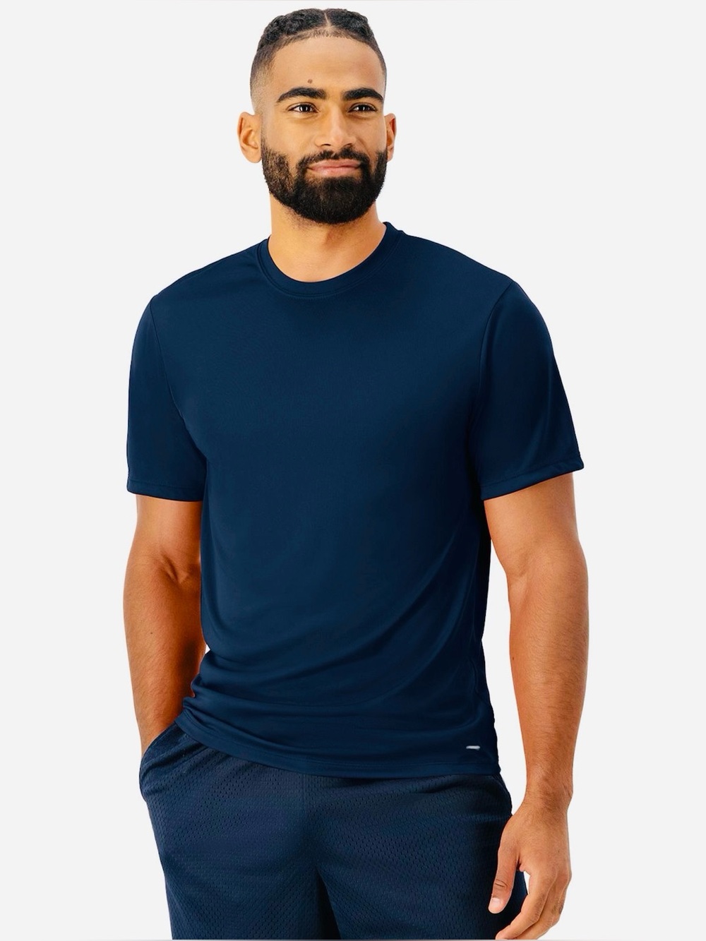 RUSSELL SIZE XXL~ATHLETIC SPORTS SHORT SLEEVE NAVY T-SHIRT CREW NECK QUICK DRY